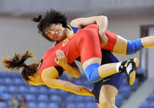 西藏女子摔跤選手西洛卓瑪