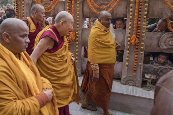 达赖喇嘛尊者莅临摩诃菩提寺 2018年1月2日 照片/OHHDL