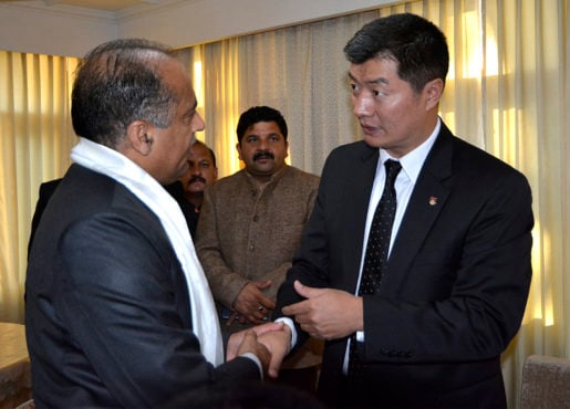 司政洛桑森格会晤喜瑪偕尔邦新任首席部長賈蘭姆·塔庫爾 2018年1月9日 照片/Tenzin Phende/DIIR