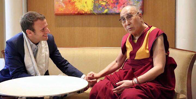 新上任的法国总统马克龙與达赖喇嘛尊者 2016年9月