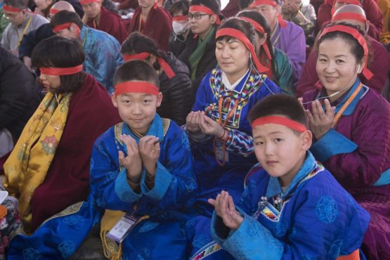 参加达赖喇嘛尊者《千手千眼事部观世音菩萨灌顶》的蒙古信众 2018年1月16日 照片/Manuel Bauer