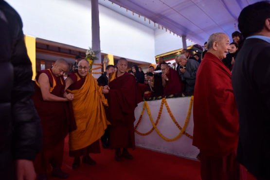 达赖喇嘛尊者在菩提迦耶弘法的首天