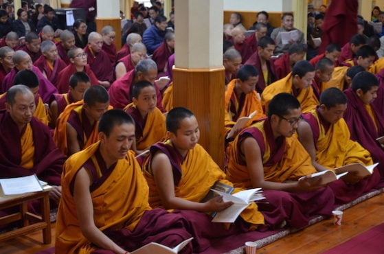 参加祈福法会上的僧众   照片／Jayang Tsering/DIIR