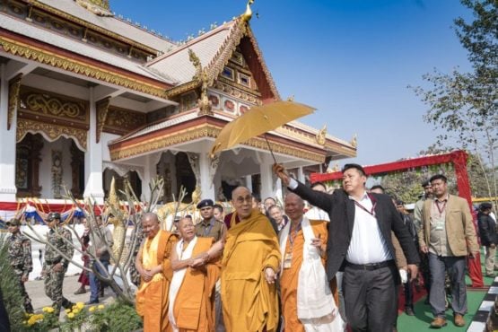 达赖喇嘛尊者莅临沃特帕菩提伽耶瓦纳然寺  照片/OHHDL