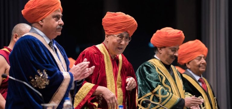 达赖喇嘛尊者出席印度查莫克什米尔邦中央大学相关互动 2018年3月17日 照片//OHHDL