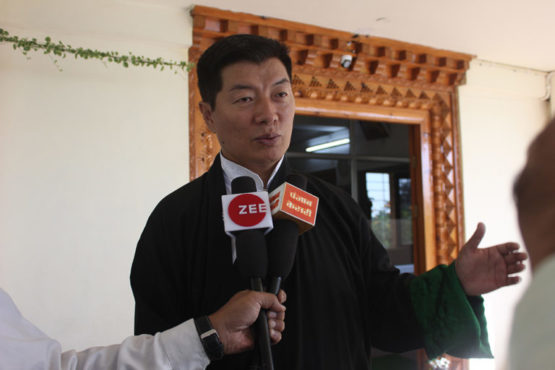 司政洛桑森格在接受藏印媒体的采访 2018年10月2日 照片/Tenzin Jigme/DIIR