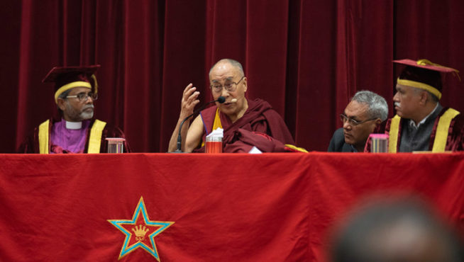 达赖喇嘛尊者在德里圣斯蒂芬学院的创始人纪念活动上发表讲话 2018年12月7日 照片/Lobsang Tsering/OHHDL