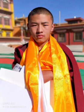 2018年12月10日在西藏安多阿坝展开和平游行的僧人桑杰嘉措