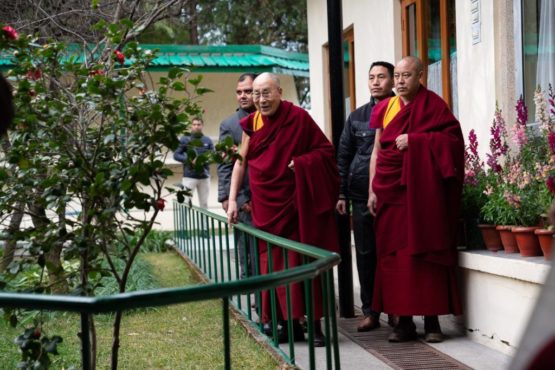 达赖喇嘛尊者在达兰萨拉官邸接见藏人信众 2019年2月4日 照片/Tenzin Choejor/OHHDL