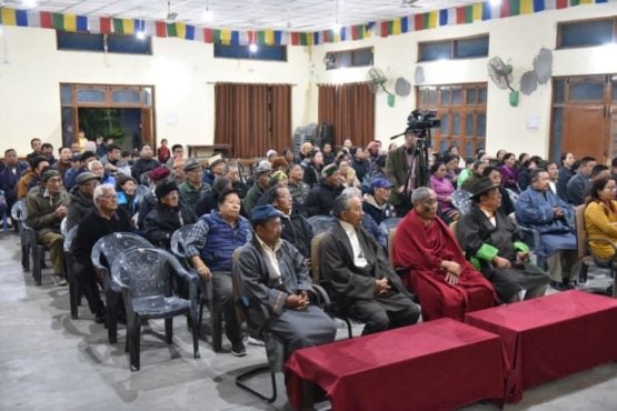 司政洛桑森格在印北崩扎曲松藏人社区发表讲话 2019年2月20日 照片/Pasang Dhondup/CTA