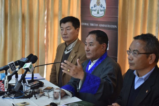 西藏人民议会议长白玛炯乃在新闻发布会上发言 2019年3月15日 照片/Passang Dhondup/CTA