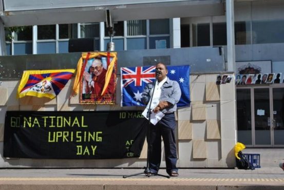 印度驻澳大利亚堪培拉协会副主席达明德·夏尔玛先生在堪培拉举行的西藏自由抗暴六十周年纪念活动上发言 2019年3月10日 照片/驻澳洲办事处