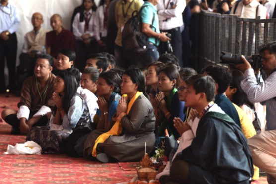 聆听达赖喇嘛尊者演讲的昌迪加尔大学的藏人和不丹学生 2019年10月15日 照片/Tenzin Pheden/CTA