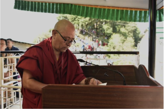 西藏人民议会副议长益西平措代表议会发表声明 2019年10月23日 照片/Tenzin Pheden/CTA
