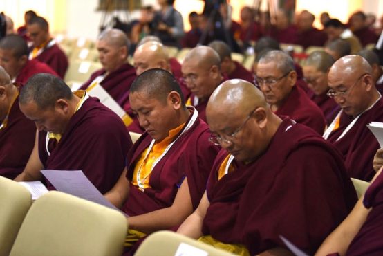 出席“第十四次流亡藏人宗教大会”的各教派的代表 2019年11月27日 照片/Tenzin Pheden/CTA