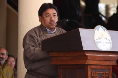 主要嘉宾拉达克山林自治山委员会首席执行委员嘉•旺杰在庆典活动上致辞 2019年12月10日 照片/西藏人民议会