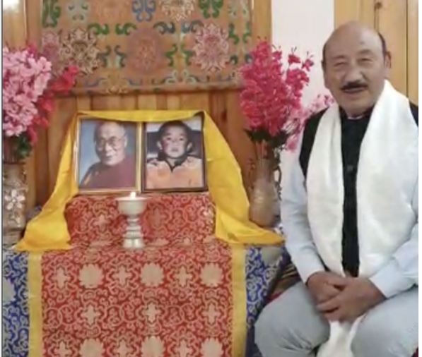 印度援藏组织“西藏运动核心小组”全国召集人仁青堪卓•克里梅先生要求中共立即无条件释放第十一世班禅喇嘛 照片/ITCO