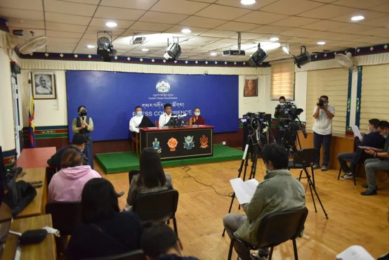 藏人行政中央选举事务署在外交与新闻部召开新闻发布会宣布实施新的选民登记法规 2020年8月21日 摄影/Tenzin Phende/CTA