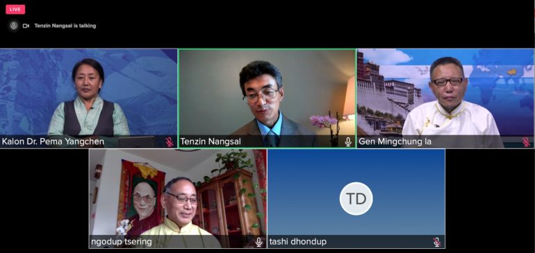 藏人行政中央驻北美办事处在北美周末藏语学校组织有关“藏语教学”线上讨论会   照片/视频截图