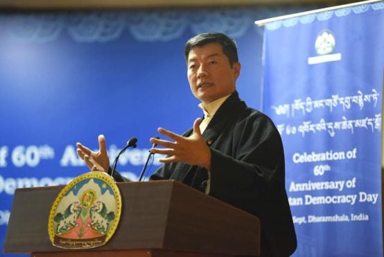 藏人行政中央司政洛桑森格在西藏民主日官方庆祝活动上致辞  2020年9月2日  摄影/Tenzin Phende/CTA