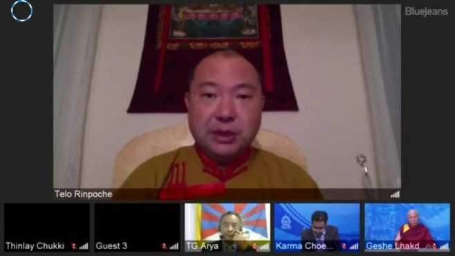 藏人行政中央驻俄罗斯、蒙古和独联体国家办事处代表戴洛仁波切在第三届日内瓦论坛上发言   照片/视频截图