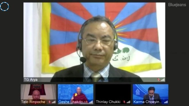 藏人行政中央驻日本办事处代表次旺嘉波阿若亚博士在第三届日内瓦论坛上发言   照片/视频截图