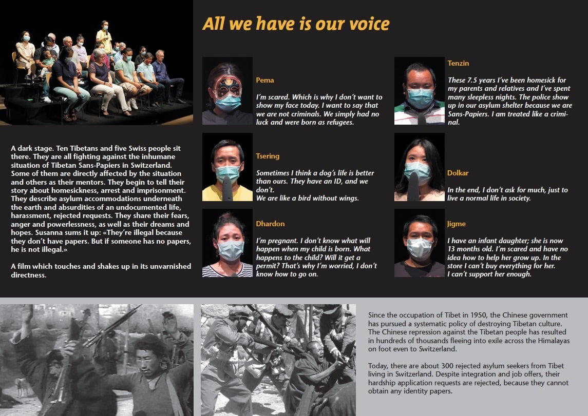 题为 《我们仅有的是我们的声音：瑞士无证移民藏人》的纪录片在索洛图恩电影节上首映 照片/驻日内瓦办事处提供